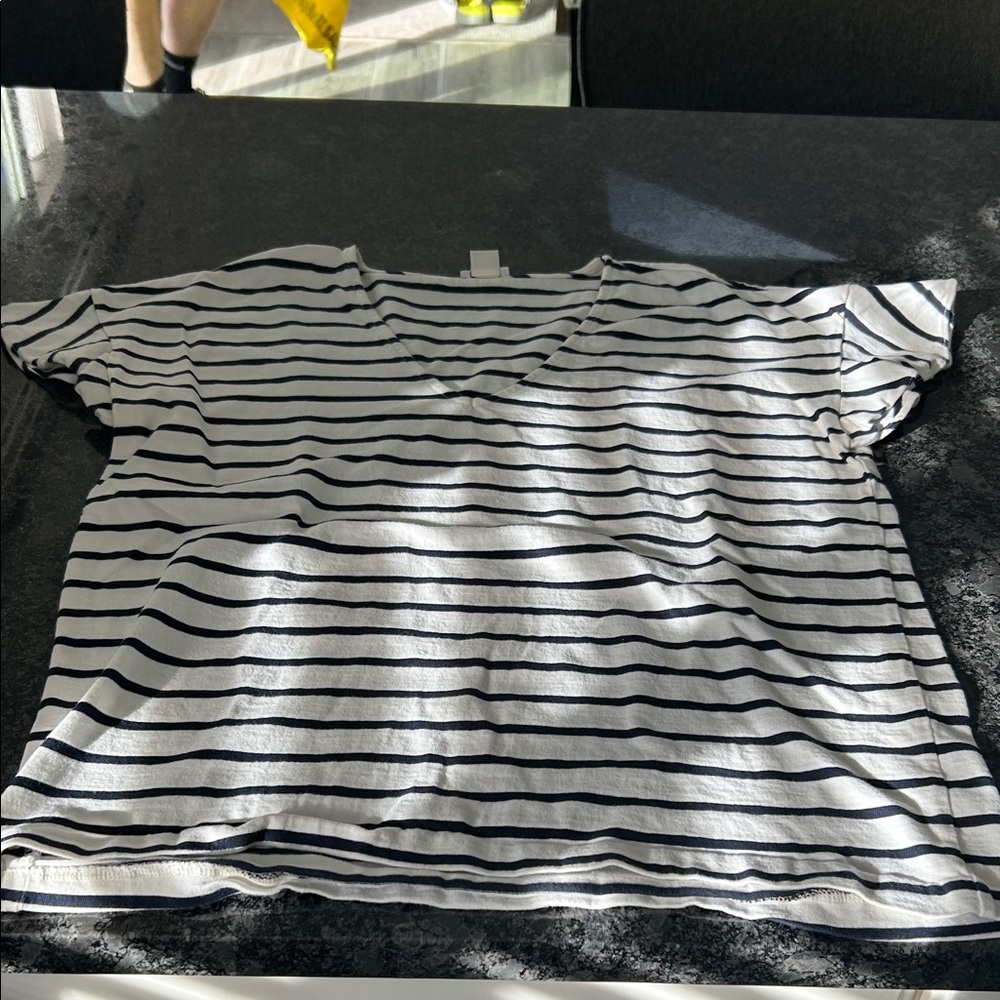J. Crew Navy and White Striped Tee